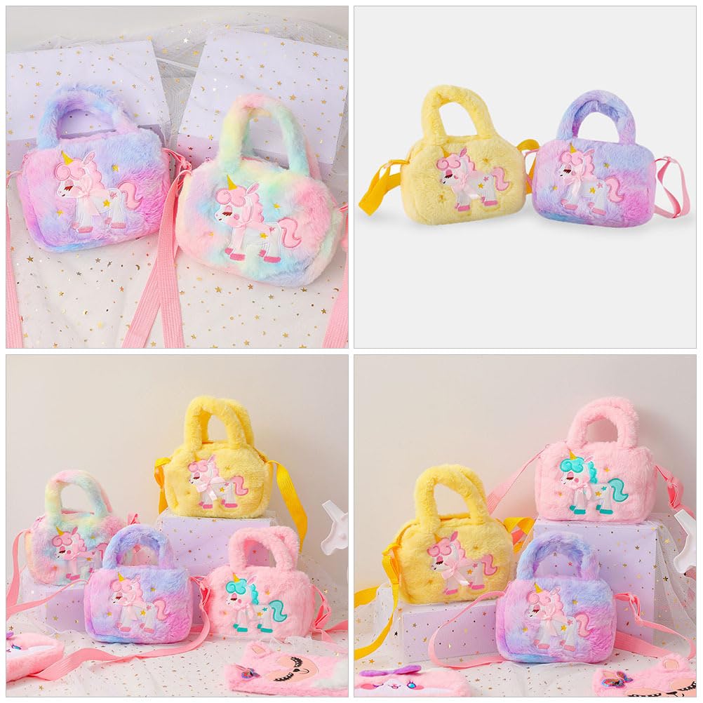 TENDYCOCO Einhorn Umhängetasche für Mädchen, Crossbody Tasche, Beutel, Schultasche für Kinder, Niedliches Plüschtier Design, Leicht, Perfekt für den Kindergarten,