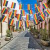 Curcubeu steag LGBT Pride șir steag agățat Gay lesbiene bannere Bunting steaguri mic curcubeu steag Par