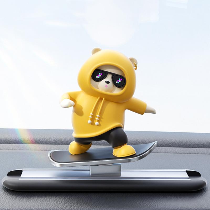 Cartoon Animal Car Interior Center Console Decoration Sliding Bear Dashboard Ornament Anime Auto Accessories 2024Creative Gifts