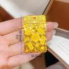 Gold-Anhänger Halskette: Super Flash, Glückverheißendes Sandgold Eis Karten-Design für Damen