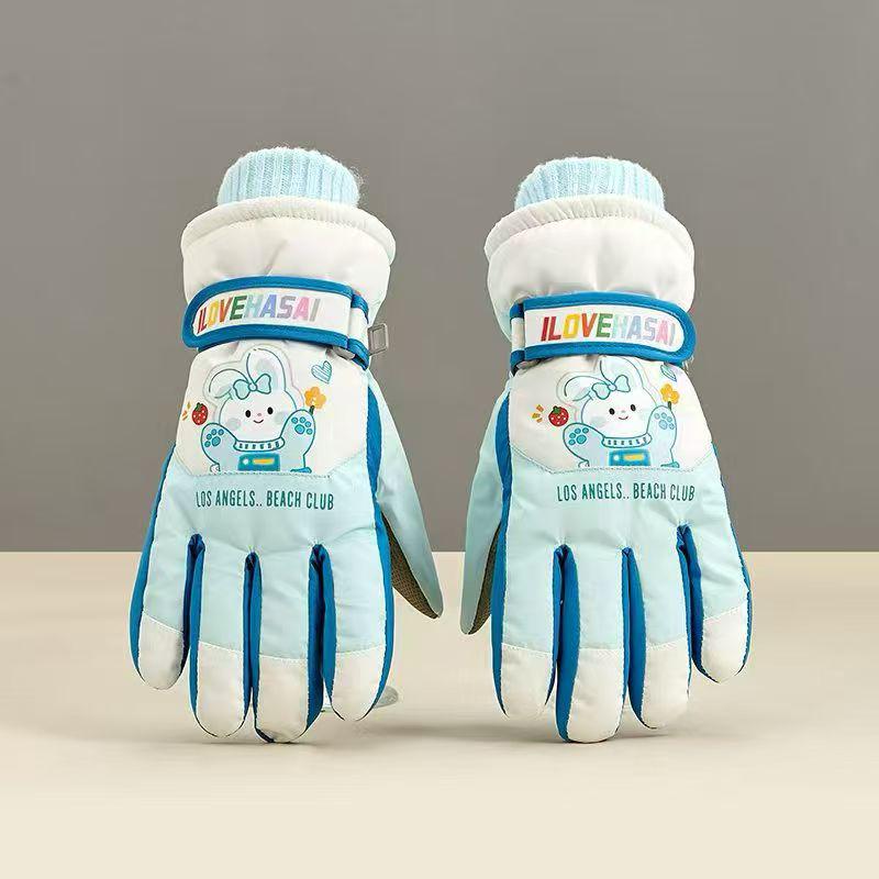 Winter Warm Ski Gloves: Waterproof Fleece-Lined for Adults & Kids - Ideal for Cycling