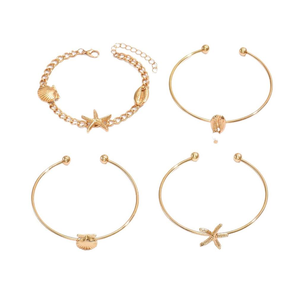 Ocean Wind Bracelet Set European and American Jewelry Shell Starfish Temperament Versatile Design Sense Opening Bracelet