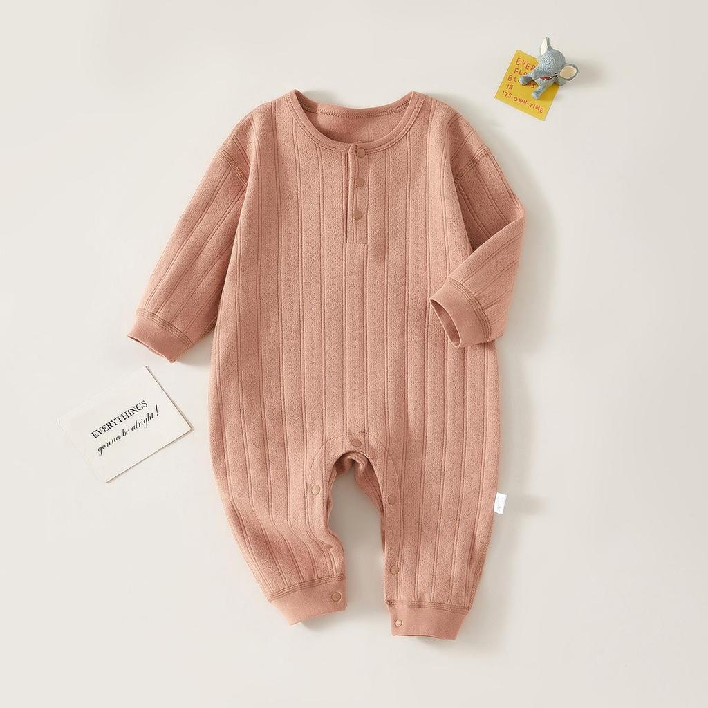 Pure Cotton Long Sleeve Baby Bodysuit: Spring & Autumn Style Newborn Romper