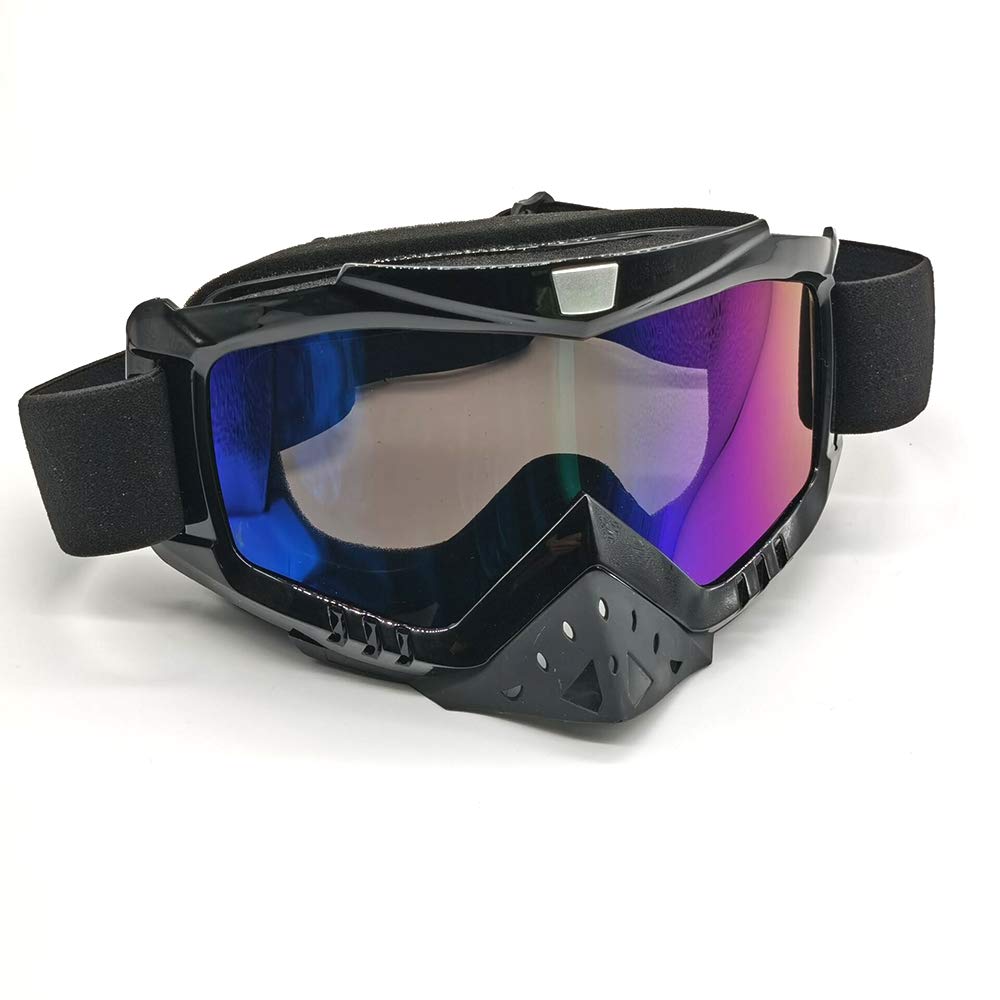 [ZSADZS] Motorcycle Goggles - Flexible, Dustproof, Windproof, Impact-Resistant, UV Protection, Easy Storage, Unisex (Colored Lenses)