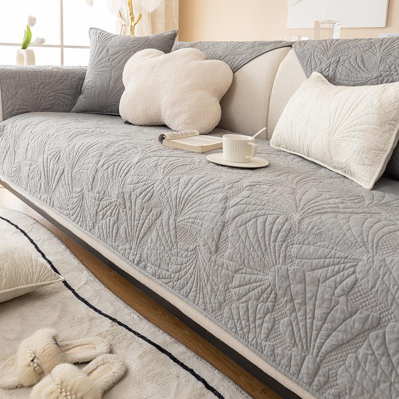New Water Washed Cotton Sofa Mat Non Slip Living Room Decoration Universal Backrest Cover Cloth Modern Minimalist Thickened Dustproof Jacquard Towel