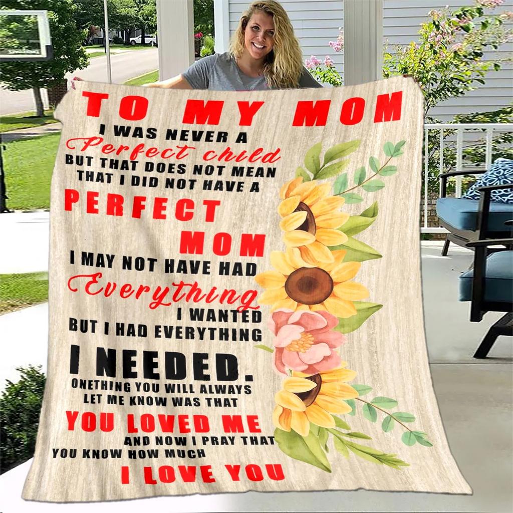 Para Minha Mãe Mamãe Série de Presentes Carta Cobertor, Manta Macia para Casa Quarto Cama Sofá Piquenique Viagem Escritório Cobertor de Cobertura Crianças