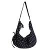 Korean Version Polka Dot Nylon Shoulder Bag New Fashion Foreign Style Pleated Tote Bag Versatile Drawstring Messenger Bag Women