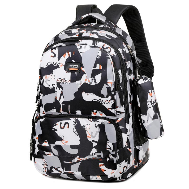 

Backpack Printed Outdoor Computer Bag Anti Friction Student Schoolbag чёрный