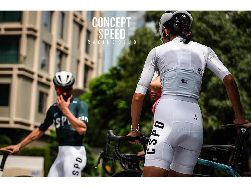 CSPD Summer Black & White Cycling Bib Shorts for Men & Women - Road Bike Sportswear, Hot Style 5-Point Design.