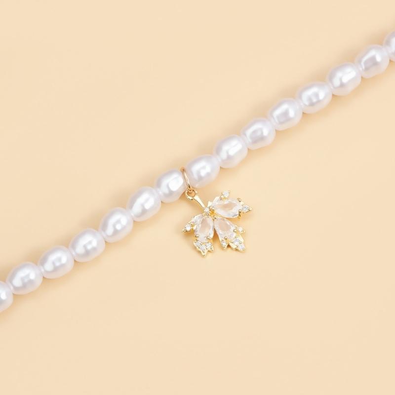 Vintage Pearls Tassels Choker Necklace for Women Elegant Neck Chain Handmade Layered Statement Jewelry Gift