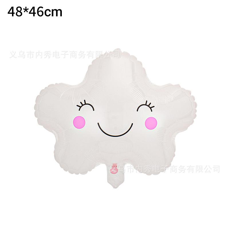

Smile Cloud Balloon Sun Moon Balloon Rainbow Birthday Decoration Modeling Smiley Face Blush White Cloud Balloon White smiley face cloud balloon
