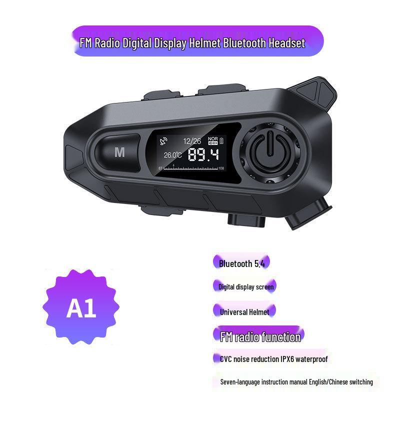 Waterproof Bluetooth Motorcycle Helmet Earphones with Noise Cancelling & Multi-person Intercom