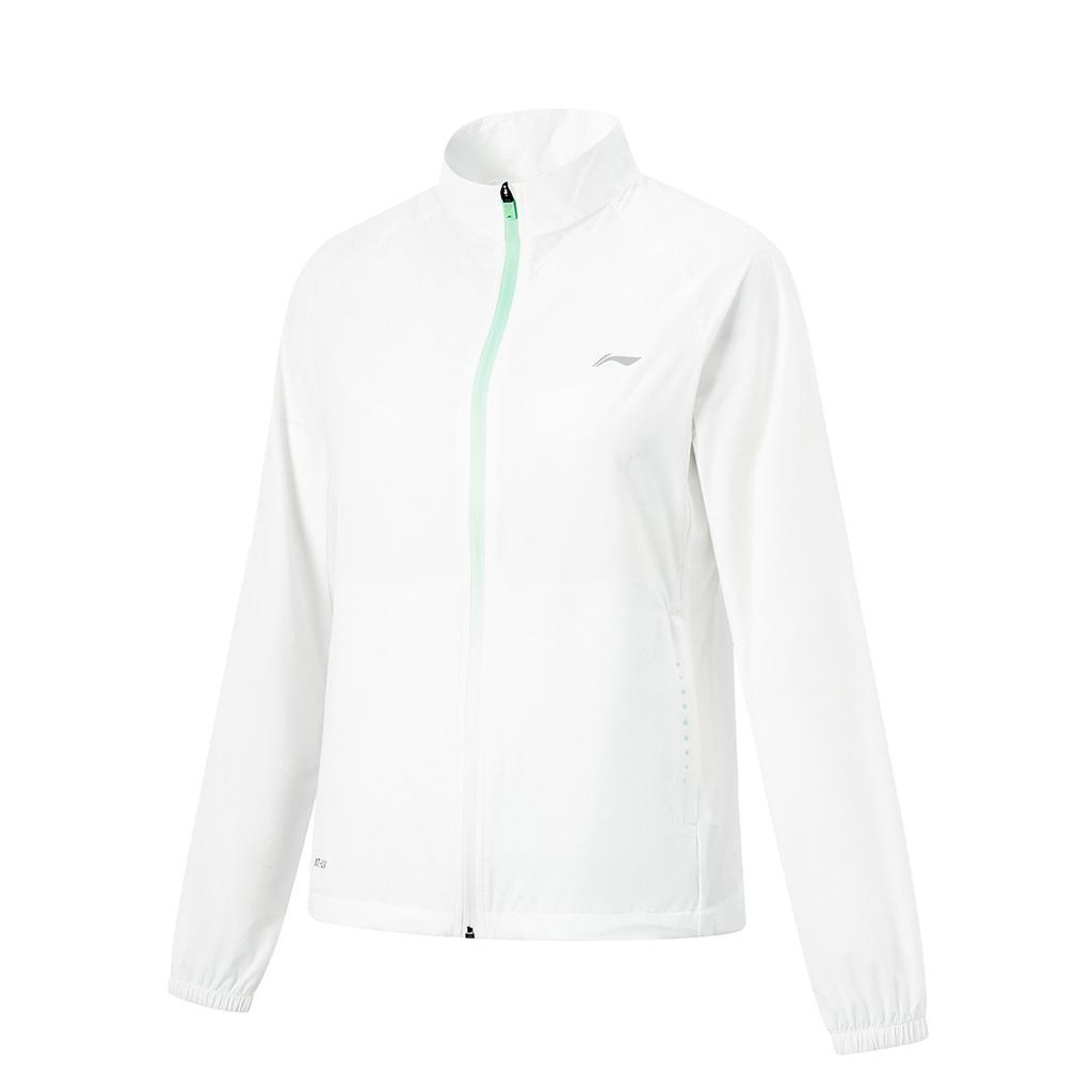Li Ning Running Series Long Sleeve Zipper UV Protection Jacket Women jackets Standard-White AJDU228-3