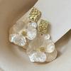 1 Pair Women Stud Earrings Exaggerated Flower Shape Drop Earrings French Style Earrings Jewelry Accessories