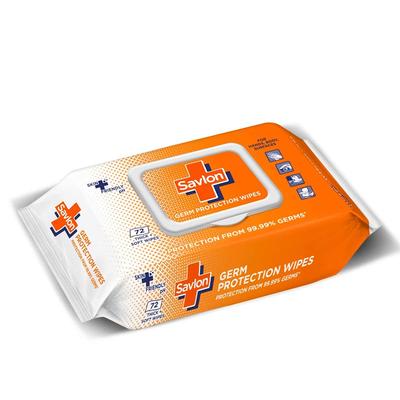 Savlon Germ Protection Wet Wipes 72 Count Multi-Purpose Hand Body Surface Cleaning Wipes