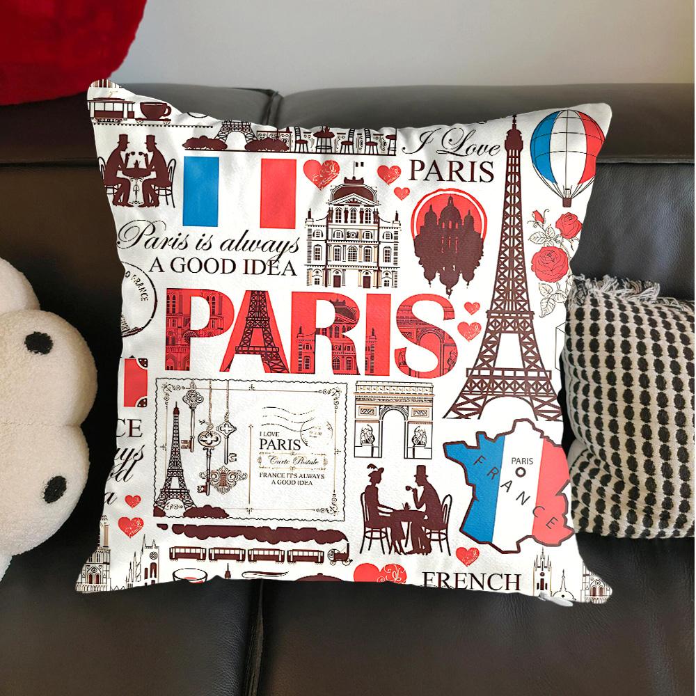 Decorative Pillowcase Decor x Parisian street elements Cushion Covers x Cushions Cover Home and Decoration Living Room