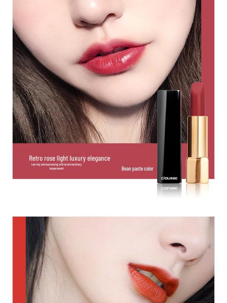 Moisturizing Matte Milk Tea Lipstick: Hydrating, Long-Lasting, and Fade-Resistant Nude Shade for Students