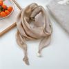 Double Layer Design Two Tone Headwrap Scarf Cotton Linen Bandana Hot Headscarf Accessory  For Women