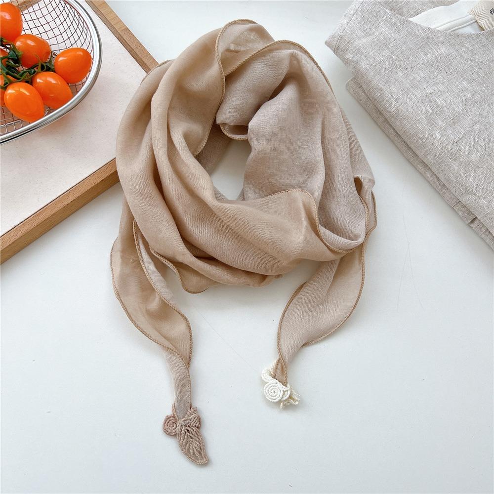 Double Layer Design Two Tone Headwrap Scarf Cotton Linen Bandana Hot Headscarf Accessory For Women