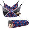 2pcs Pet Ferret Double Layer Hammock+Tunnel Set Guinea Pigs Plush Winter Warm Hanging Nest Sleeping Bed Small Pet House