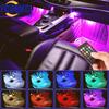 Neon 48 LED RGB Car Foot  Ambient Lights LED Strip Interior Lamps with USB/Cigarette Strip Decoration Bar Remote Control