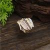 Hot-selling enamel color square geometric line elastic ring, versatile creative irregular line ring for men and women