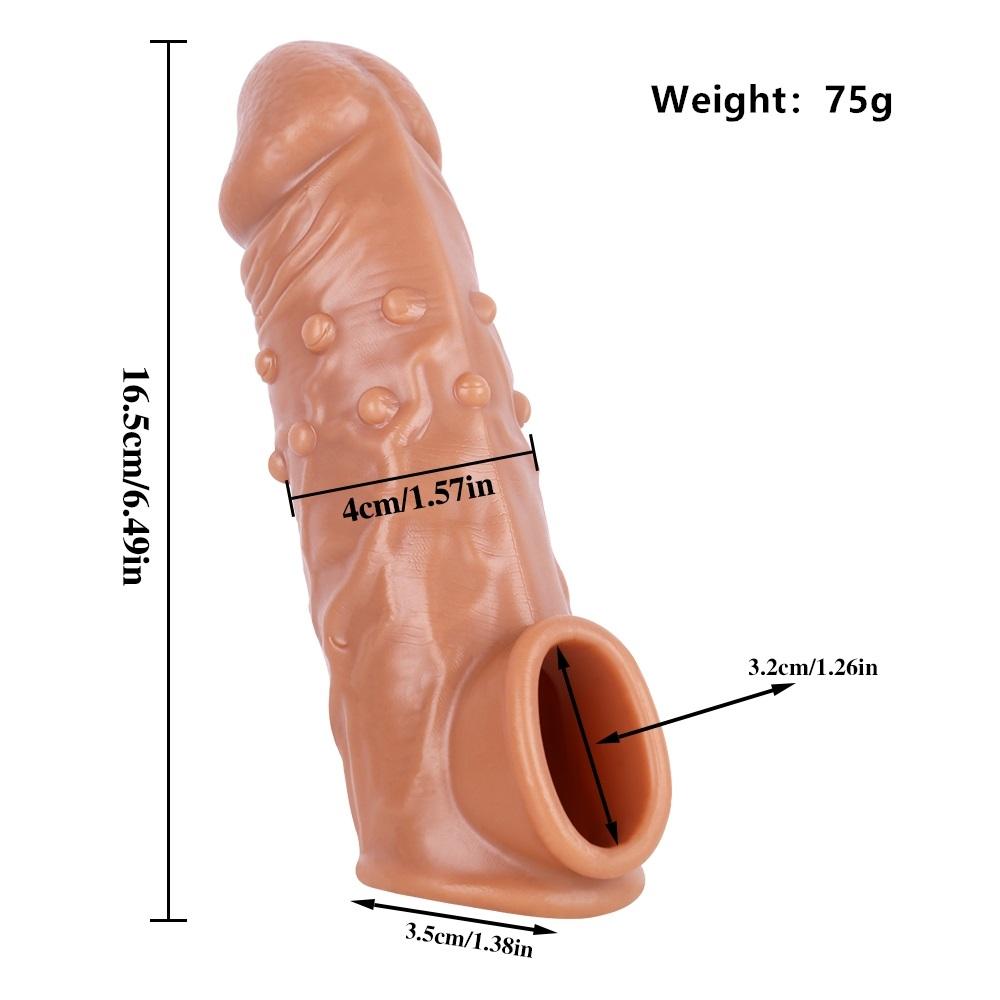 16/20CM Ρεαλιστικό Μανίκι Πέους Επεκτάτης Επαναχρησιμοποιήσιμοι Δονητές Προφυλακτικό Καθυστέρηση Εκσπερμάτισης Μεγέθυνση Πέους Σεξουαλικά Παιχνίδια για Άνδρες