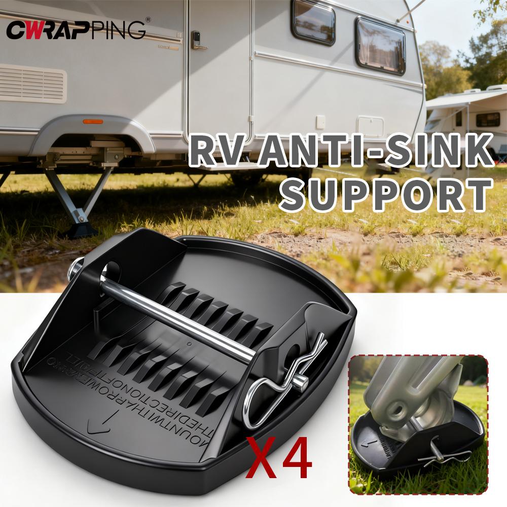 4Pcs RV Trailer Jack Pads Rv Motorhome Accessories Leveller Wheel Foot Leg Support Adapter Camping Accessories Caravan Equipment