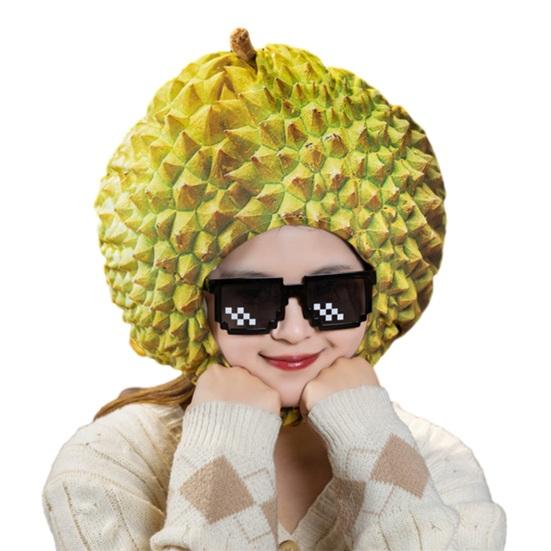 Foto clona Jasné barevné tvar ovoce jídlo Měkká plyšová pokrývka hlavy Otvor pro obličej Kostým internetové celebrity Párty rekvizita
