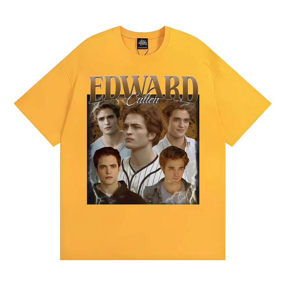 Edward Cullen Vintage Funny Graphic T-shirt Men Women Classic Fashion Hip Hop Short Sleeve T Shirts Casual Loose Cotton T-shirts