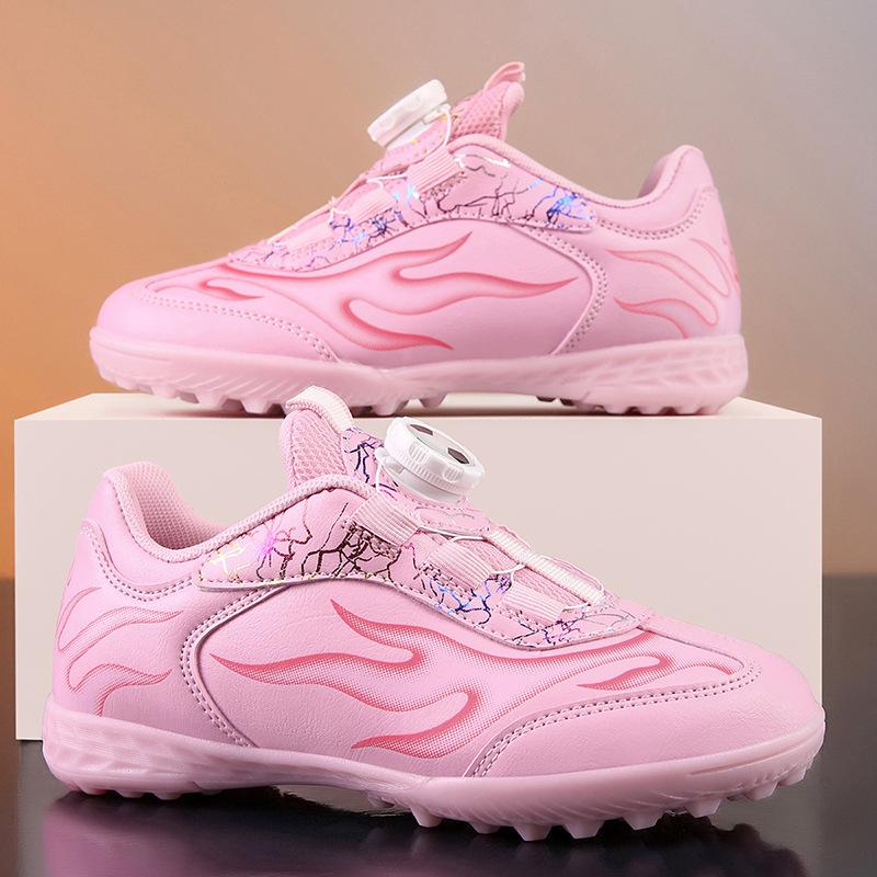 

Leather 2025 New Rotary Buckle Children s Football Shoes Men s Broken Nails Teen Students Lace-Up Sneakers 29