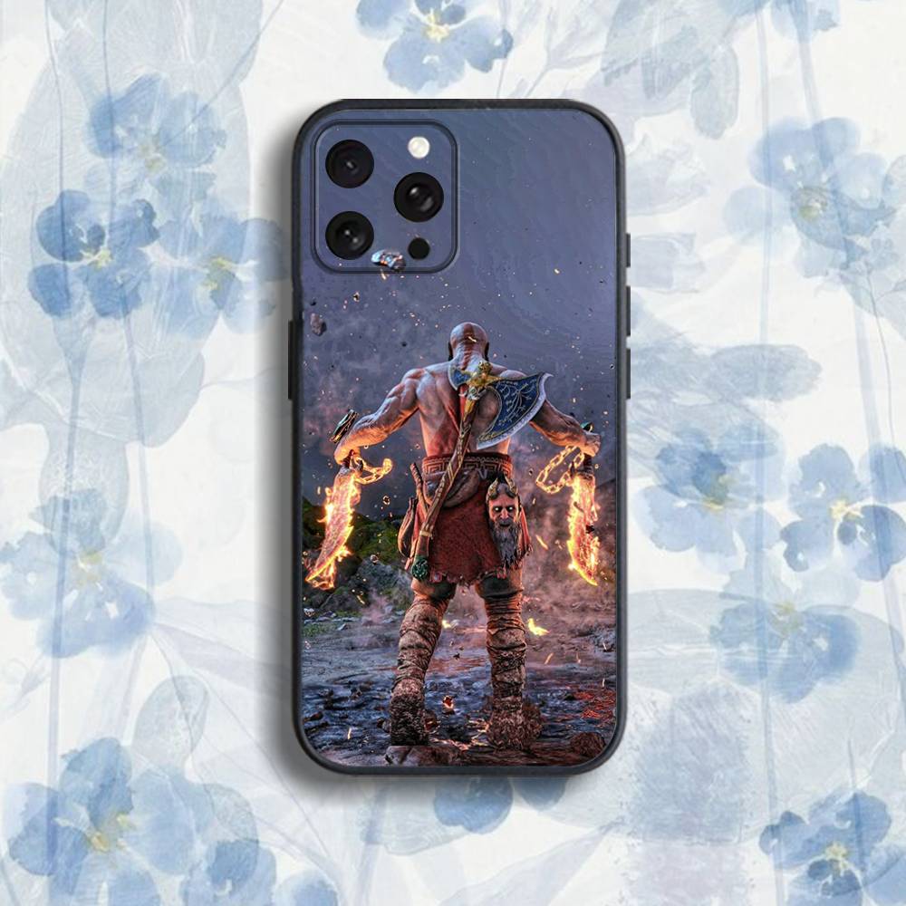 Game God of W-War Phone Case For iPhone 17,16,15,14,13,12,Pro,Max,Plus,E,SE4,Air,Mini Black Soft Box