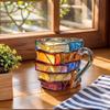 Bemalte Buch Tasse Neuheit 3D Bemalte Bücher Kaffeetasse Kreative Trinktasse Sammlung Geschenke für Literaturliebhaber