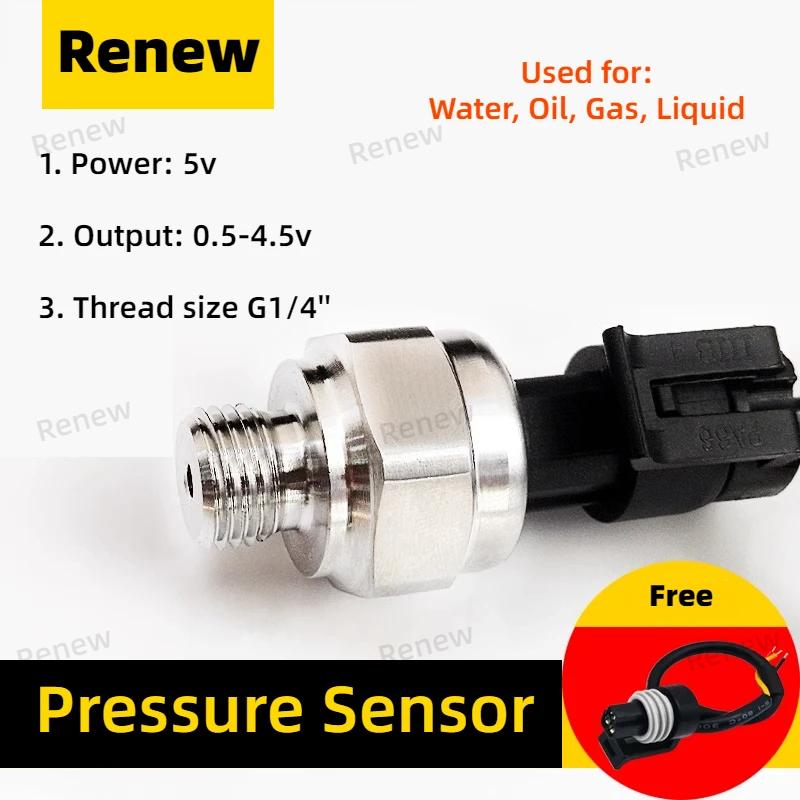 

Oil Water Gas Pressure Sensor Variable Frequency Pump Hydraulic Pressure Wall-hanging Stove Use 5v Power 0.5-4.5v Output 0-0.8Mpa