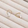 Fenny 18K Gold-plated Waterproof Elegant Screw Flat Freshwater Pearl Hoop Earring Trend for Women Ladies Jewelry