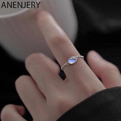 Natürlicher Mondstein-Ring, verstellbare Kette, feiner Schmuck, Verlobungsringe für Frauen, Hochzeitsgeschenk
