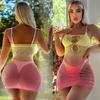 Sexy Colored Gradient Style Bodysuit Women Sexy Lingerie Erotic Fishnet Bodystockings Lace Underwear Porn Outfit Club Dess