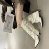 Pointed Thin Heel Boots 2025 Autumn and Winter New Buckle Slim High Heel Trouser Boots Niche Versatile Fashion Boots