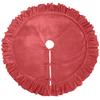 Velvet Christmas Tree Skirt with and Lace Trim for Holiday Home Decor, 122