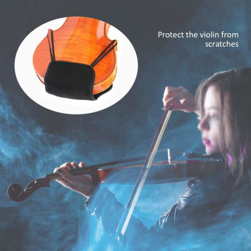 Violin Chin Rest, Stress Relief, Anti-Slip Double Ties, Adjustable, Fits 4/4, 3/4, 1/2, 1/4, and 1/8 Violins, Exercise Chin Support, Cotton Material,