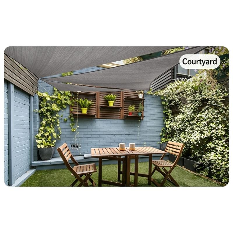 2x2cm/3x3cm Poolside Shade Cover for Backyard Porch and Garden Four Corner Panel with Rope Set and Storage Bag Included
