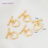 18K Gold Plated Round Heart Flower Shape OT Toggle Clasps, End Connector Clasps Accessories For DIY Jewelry Making Findings