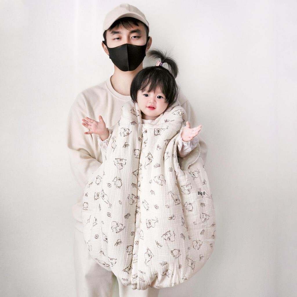 Baby Autumn & Winter Windproof Hooded Cape - Thick Warm Shawl for Outdoors