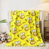 Cartoon Faces with Wide Eyes On a Yellow Background, Including "MC" Text. for All Seasons Blanket Lunch Break Throw Gift