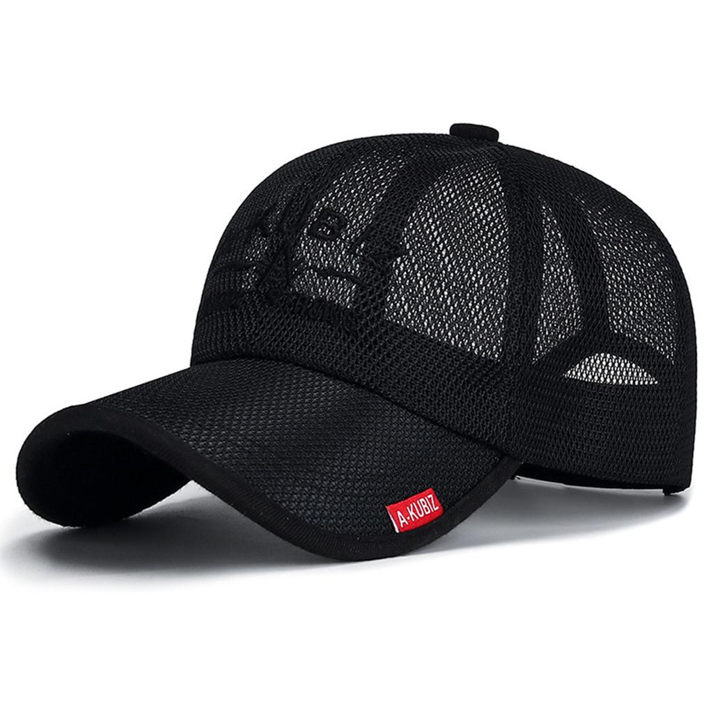 Breathable Mesh Baseball Cap Adjustable Soft Top Summer Sun Protection Hats Outdoor Fishing Camping Hat for Men