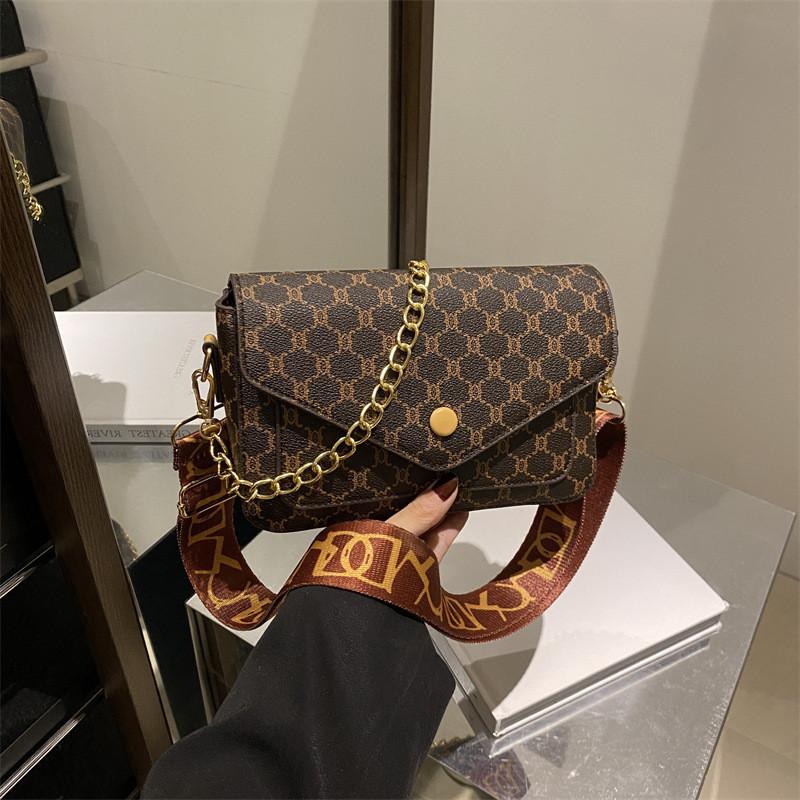 Print Lattice Single Shoulder Crossbody Square Bag Handbag Women Gift Fashion