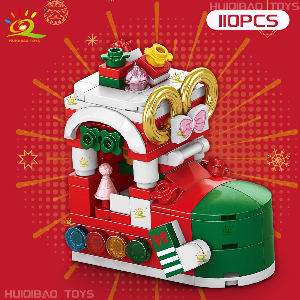 Non-Toxic Christmas 8In1 Santa Claus Tree Model Building Block Diy Elk Snowman Bricks Ornament Toys For Children Adult Gift