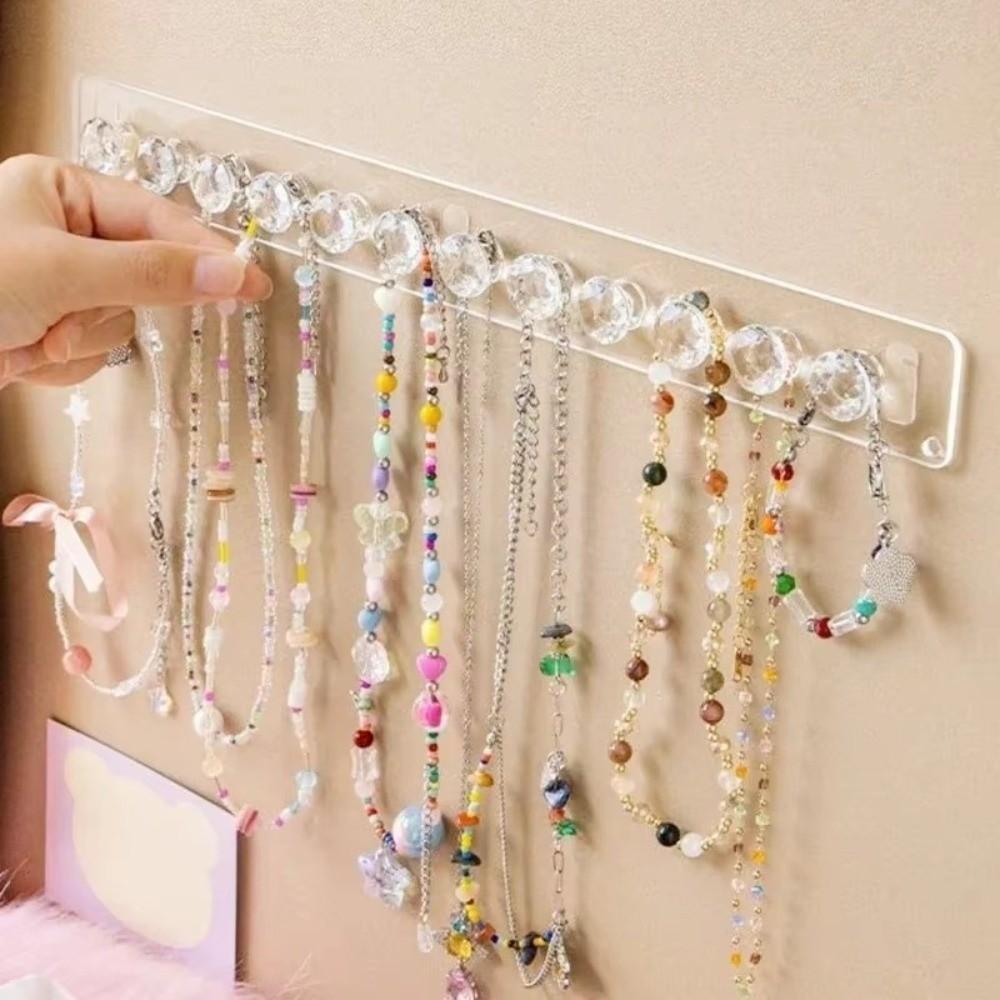 Acrylic Necklaces Holder Wall Mounted Jewelry Organizer Necklaces Bracelets Chains