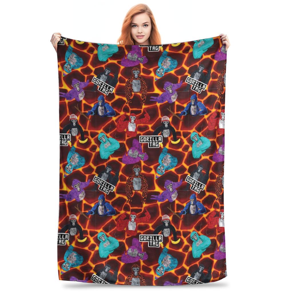 gorilla tag color leaf Blanket Soft Warm Flannel Throw Blanket Bedspread for Bed Living room Picnic Travel Home Sofa