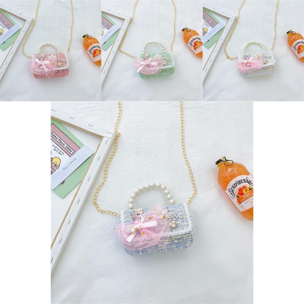 Charming Cartoon Princess Sequin Handbag Cute Mini Purse For Girls Pu Leather